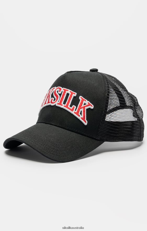 Unisex Accessory TB82N225 SikSilk Black Mesh Shadow Logo Trucker Cap