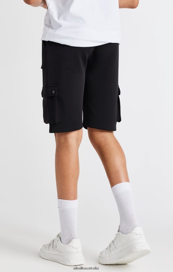 Boys Apparel TB82N315 SikSilk Black Cargo Short