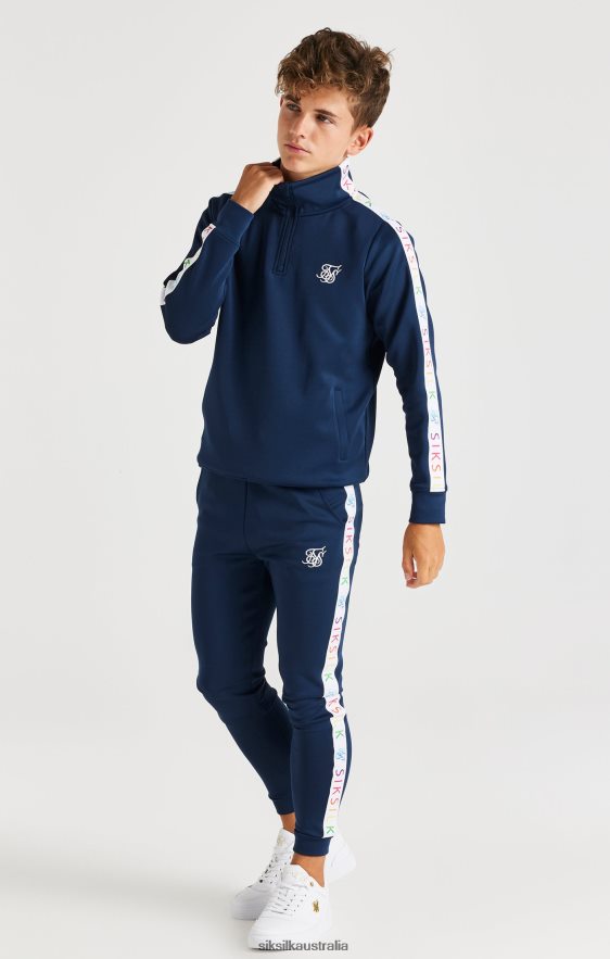 Boys Apparel TB82N287 SikSilk Rainbow Funnel Neck - Navy