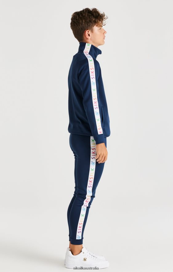 Boys Apparel TB82N287 SikSilk Rainbow Funnel Neck - Navy