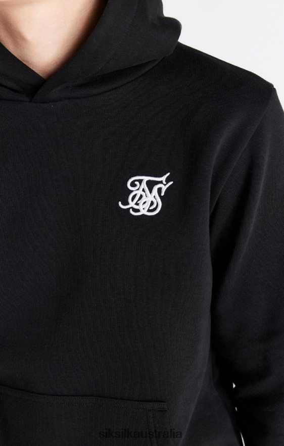 Boys Apparel TB82N290 SikSilk Black Essentials Overhead Hoodie