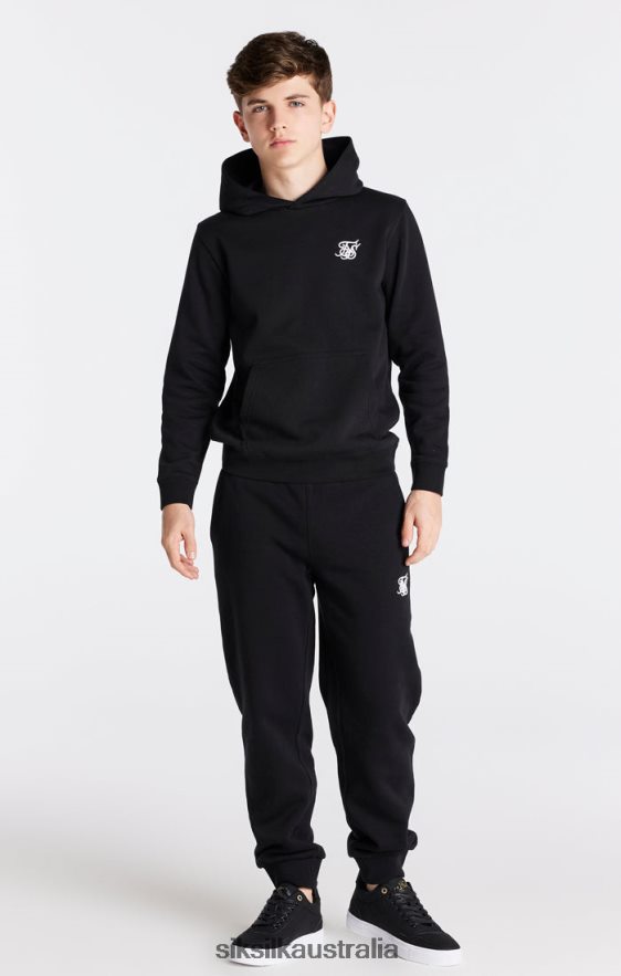 Boys Apparel TB82N290 SikSilk Black Essentials Overhead Hoodie