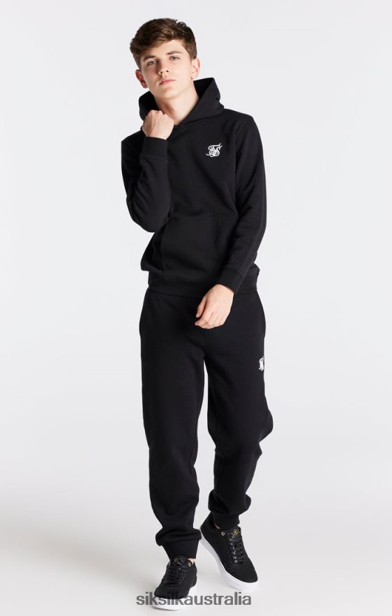Boys Apparel TB82N290 SikSilk Black Essentials Overhead Hoodie