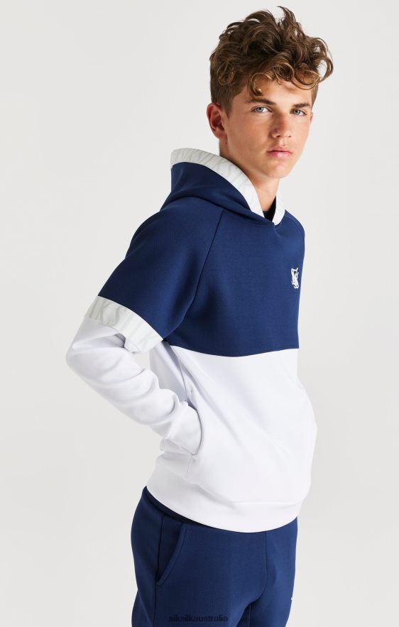 Boys Apparel TB82N292 SikSilk Dynamic Overhead Hoodie - Navy & White