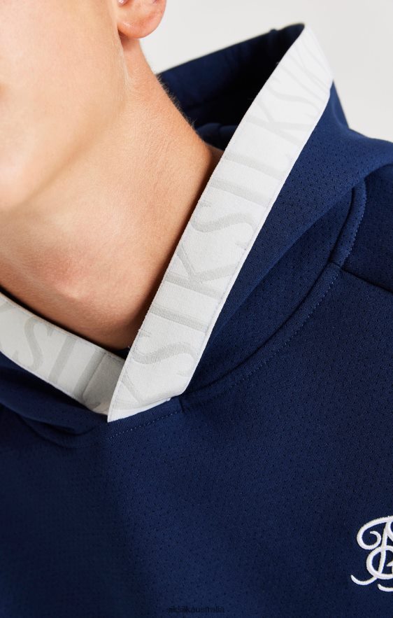 Boys Apparel TB82N292 SikSilk Dynamic Overhead Hoodie - Navy & White