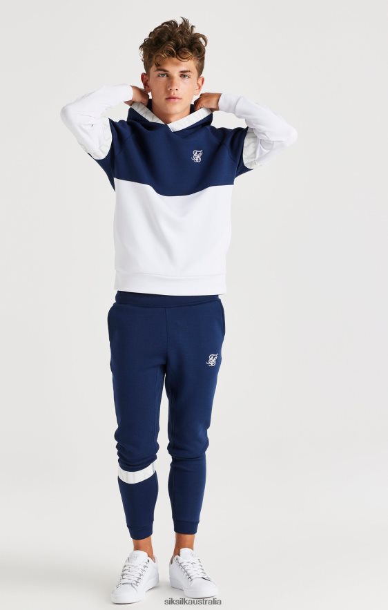Boys Apparel TB82N292 SikSilk Dynamic Overhead Hoodie - Navy & White