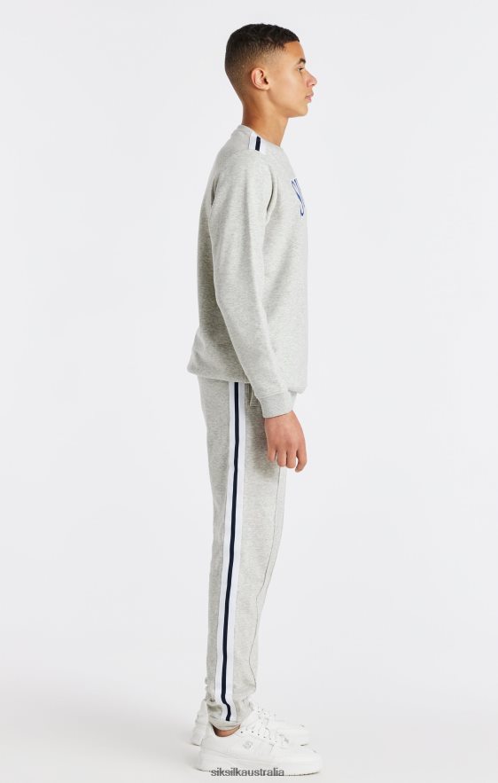 Boys Apparel TB82N296 SikSilk Grey Marl Varsity Crew Sweatshirt