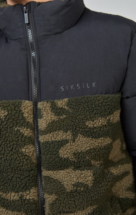 Boys Apparel TB82N297 SikSilk Camo Borg Puffer Jacket