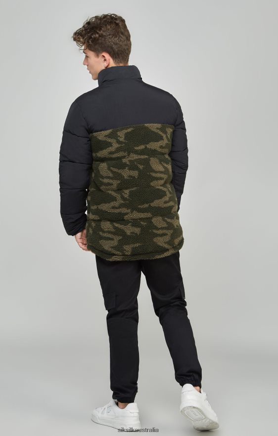 Boys Apparel TB82N297 SikSilk Camo Borg Puffer Jacket