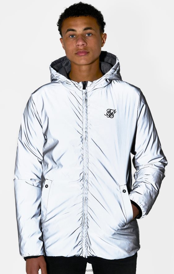 Boys Apparel TB82N298 SikSilk Grey Reversible Bubble Jacket