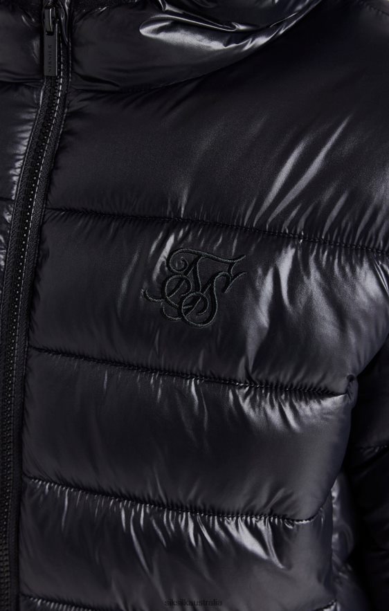 Boys Apparel TB82N299 SikSilk Black Lightweight Bubble Jacket