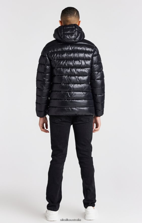 Boys Apparel TB82N299 SikSilk Black Lightweight Bubble Jacket