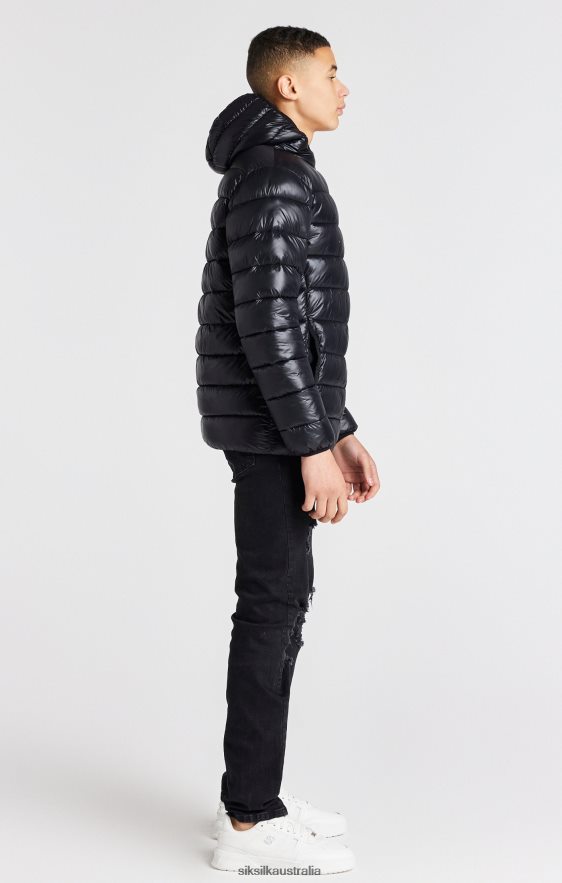 Boys Apparel TB82N299 SikSilk Black Lightweight Bubble Jacket