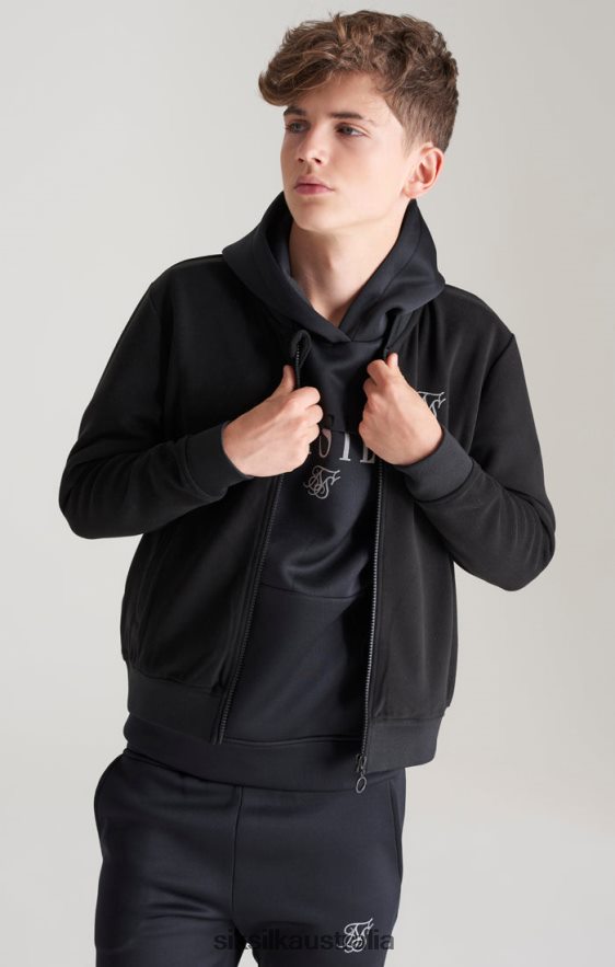 Boys Apparel TB82N301 SikSilk Black Metallic Logo Bomber