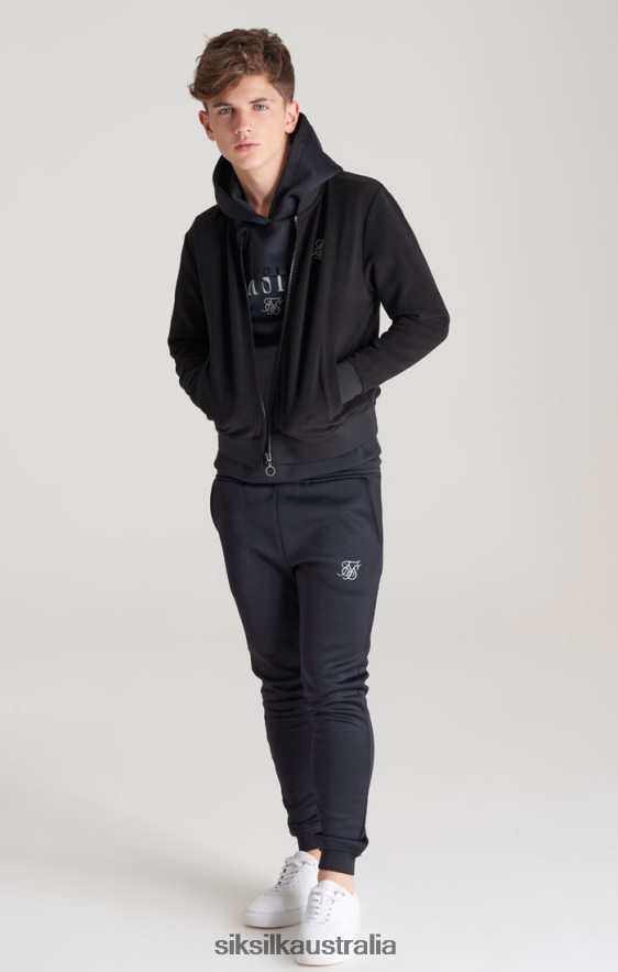 Boys Apparel TB82N301 SikSilk Black Metallic Logo Bomber