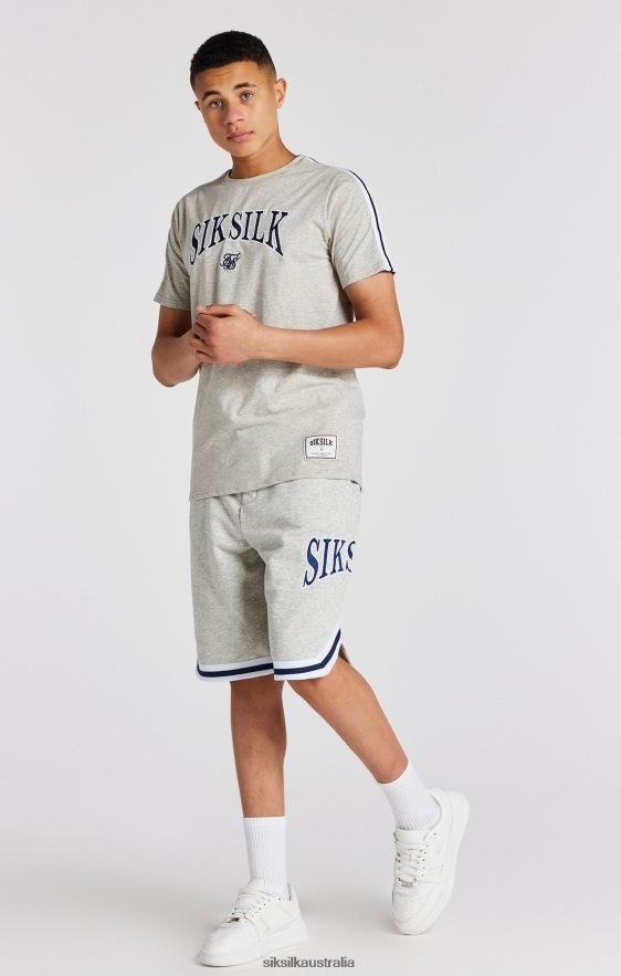 Boys Apparel TB82N283 SikSilk Grey Marl Varsity T-Shirt