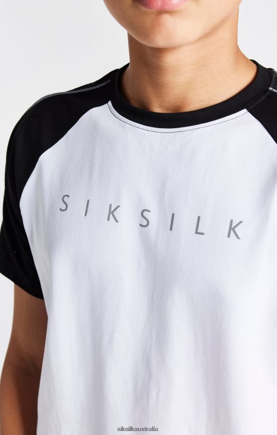 Boys Apparel TB82N284 SikSilk White Raglan T-Shirt
