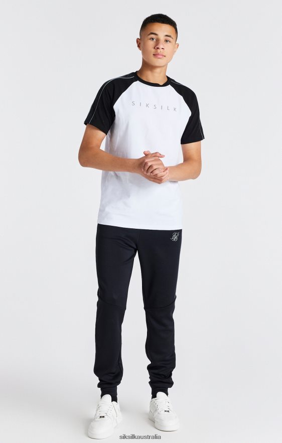 Boys Apparel TB82N284 SikSilk White Raglan T-Shirt
