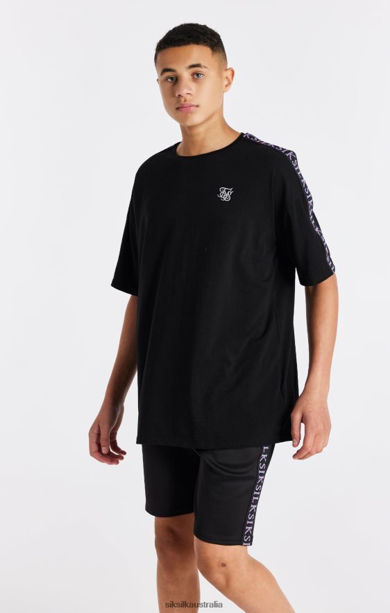 Boys Apparel TB82N285 SikSilk Black Taped T-Shirt