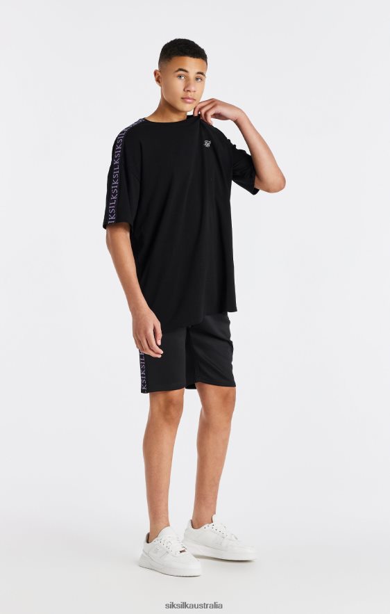 Boys Apparel TB82N285 SikSilk Black Taped T-Shirt