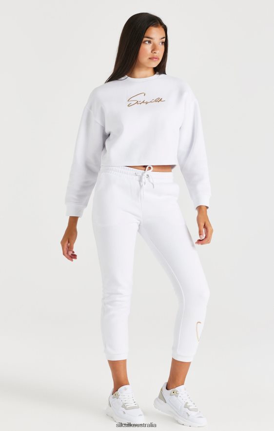 Girls Apparel TB82N347 SikSilk White Signature Jogger