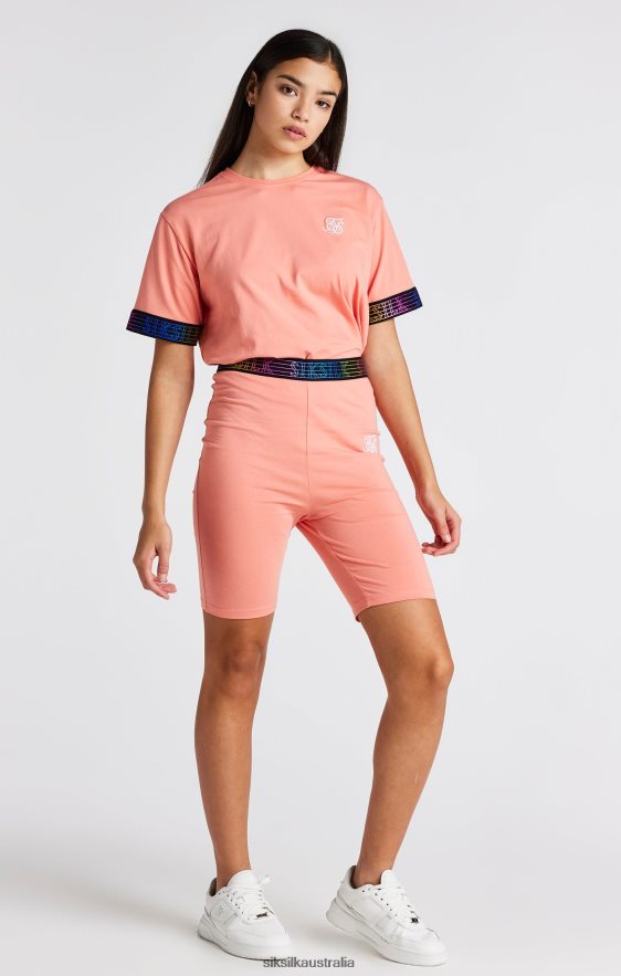 Girls Apparel TB82N361 SikSilk Coral Runner Tape Cycle Short