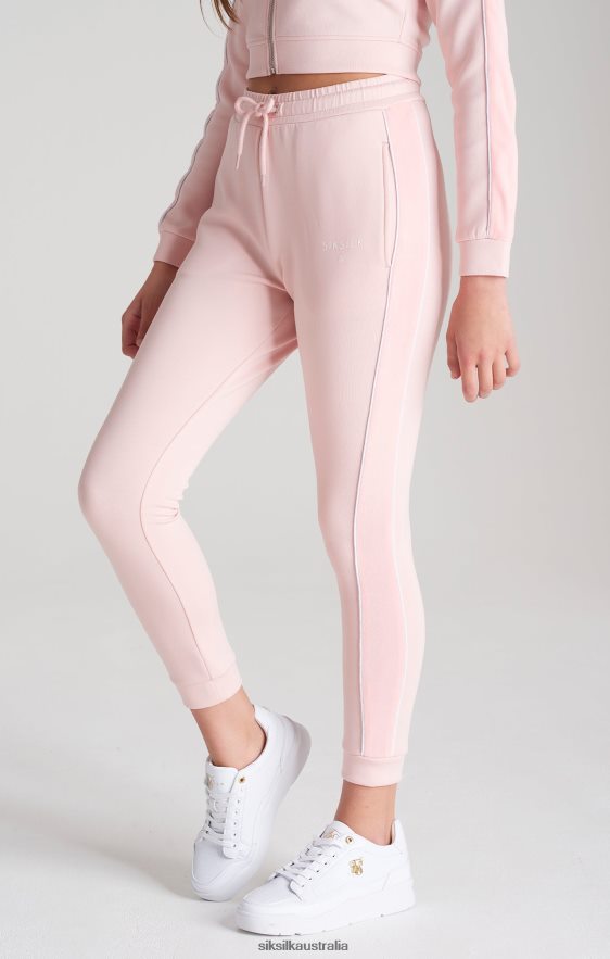 Girls Apparel TB82N350 SikSilk Pink Velour Taped Track Pant
