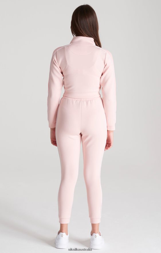 Girls Apparel TB82N350 SikSilk Pink Velour Taped Track Pant