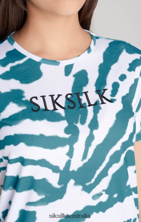 Girls Apparel TB82N343 SikSilk White Tie Dye T-Shirt Dress