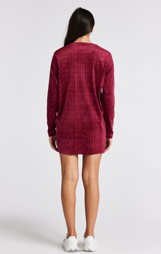 Girls Apparel TB82N345 SikSilk Pink Velour Long Sleeve T-Shirt Dress