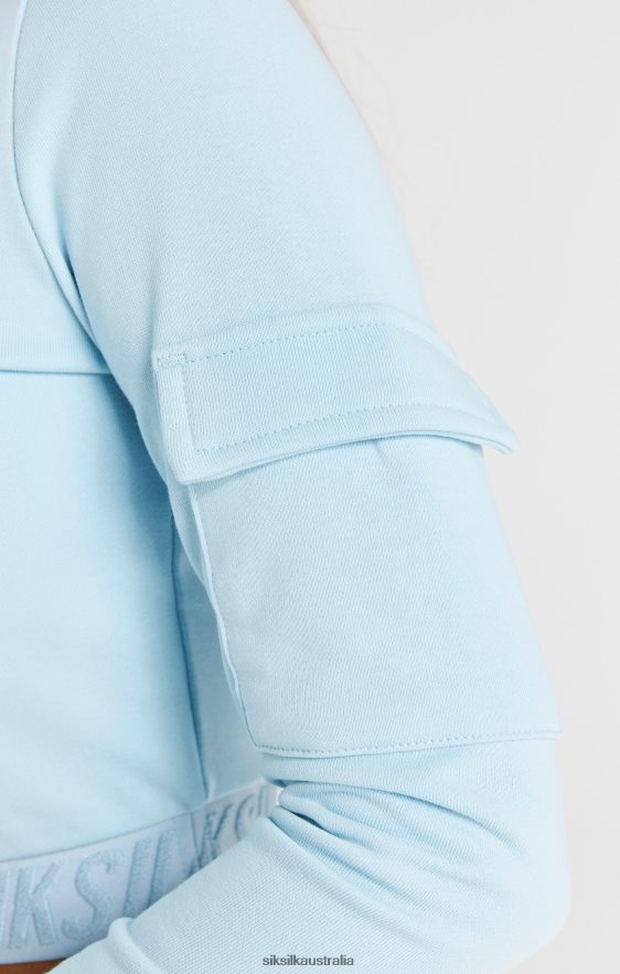 Girls Apparel TB82N328 SikSilk Taped Cargo Overhead Hood - Blue