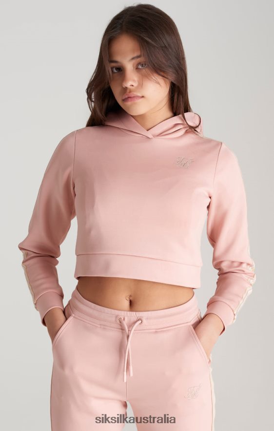 Girls Apparel TB82N332 SikSilk Pink Taped Cropped Hoodie