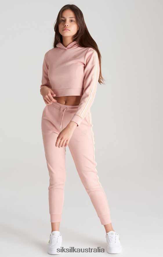 Girls Apparel TB82N332 SikSilk Pink Taped Cropped Hoodie