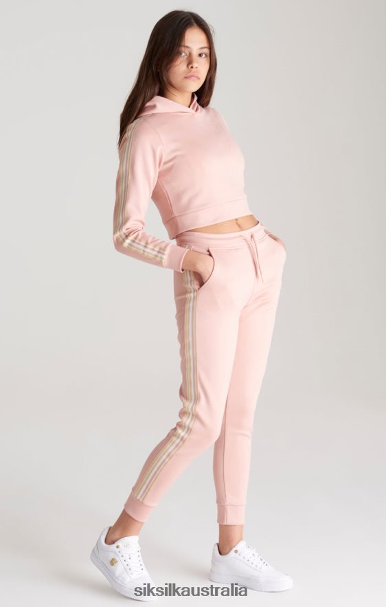 Girls Apparel TB82N332 SikSilk Pink Taped Cropped Hoodie