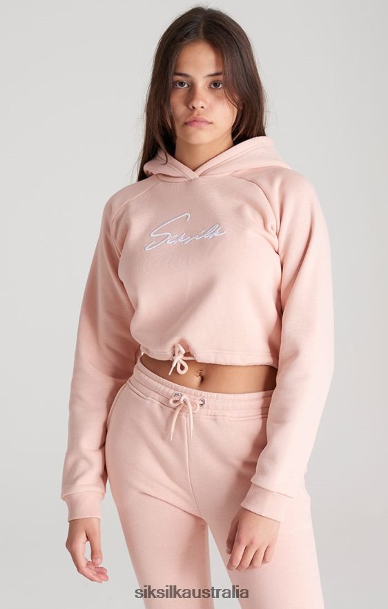 Girls Apparel TB82N333 SikSilk Pink Signature Cropped Hoodie