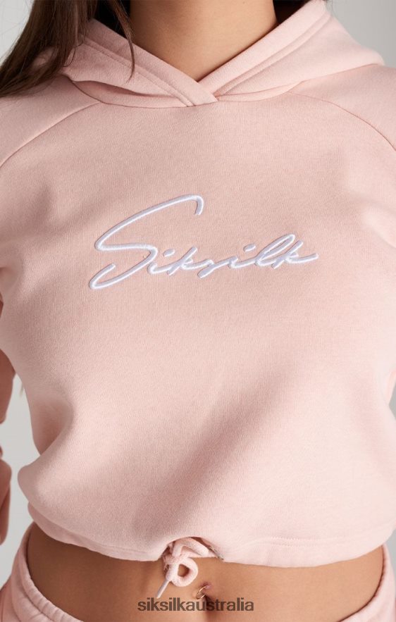 Girls Apparel TB82N333 SikSilk Pink Signature Cropped Hoodie