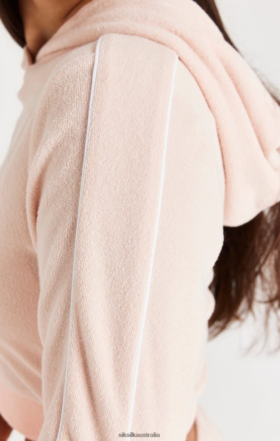 Girls Apparel TB82N334 SikSilk Signature Towelling Cropped Hood - Pink