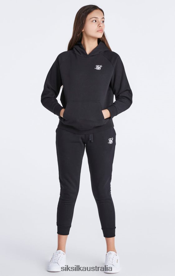 Girls Apparel TB82N335 SikSilk Black Essentials Overhead Hoodie