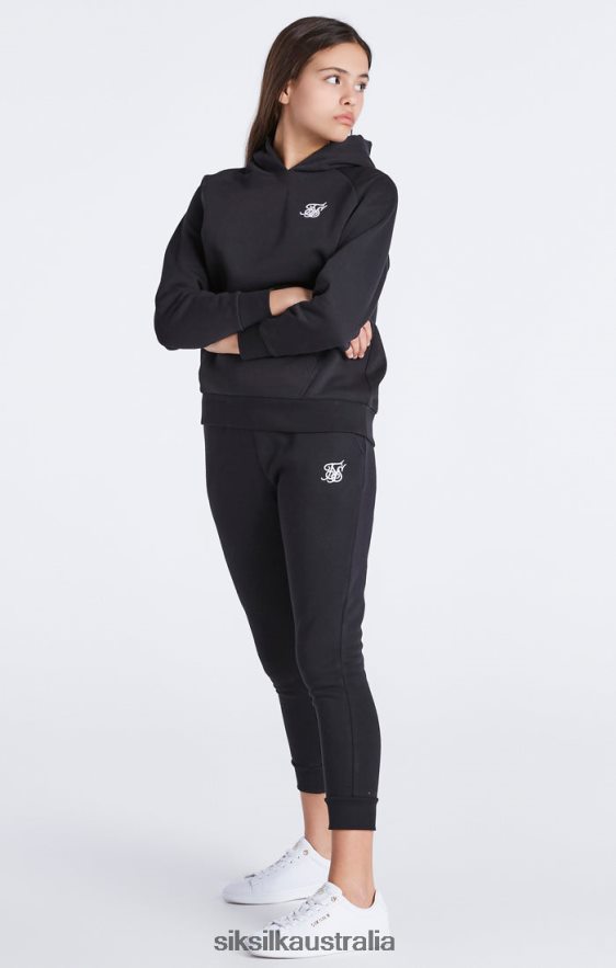 Girls Apparel TB82N335 SikSilk Black Essentials Overhead Hoodie