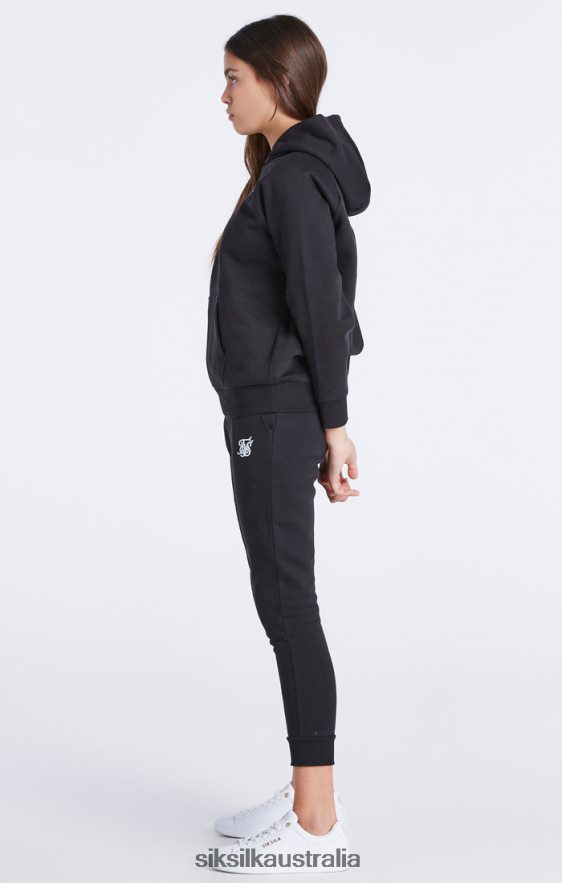 Girls Apparel TB82N335 SikSilk Black Essentials Overhead Hoodie