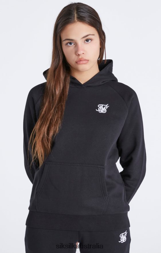 Girls Apparel TB82N335 SikSilk Black Essentials Overhead Hoodie