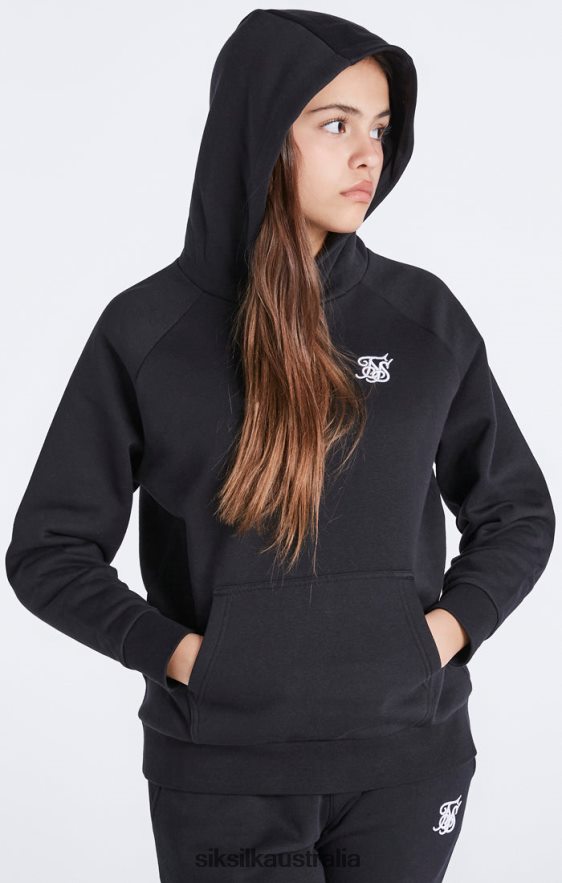 Girls Apparel TB82N335 SikSilk Black Essentials Overhead Hoodie