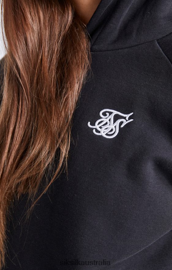 Girls Apparel TB82N335 SikSilk Black Essentials Overhead Hoodie