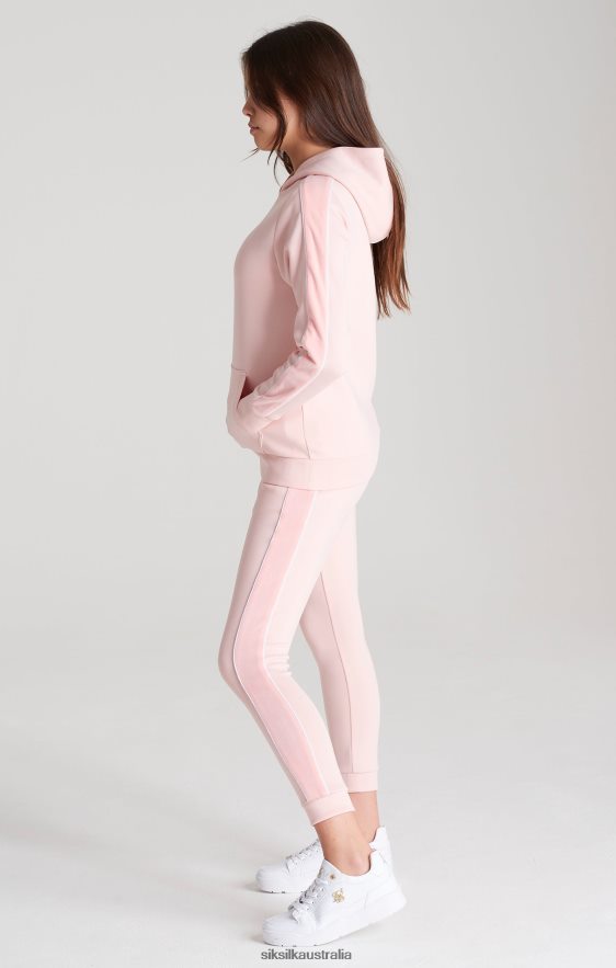 Girls Apparel TB82N336 SikSilk Pink Velour Taped Hoodie