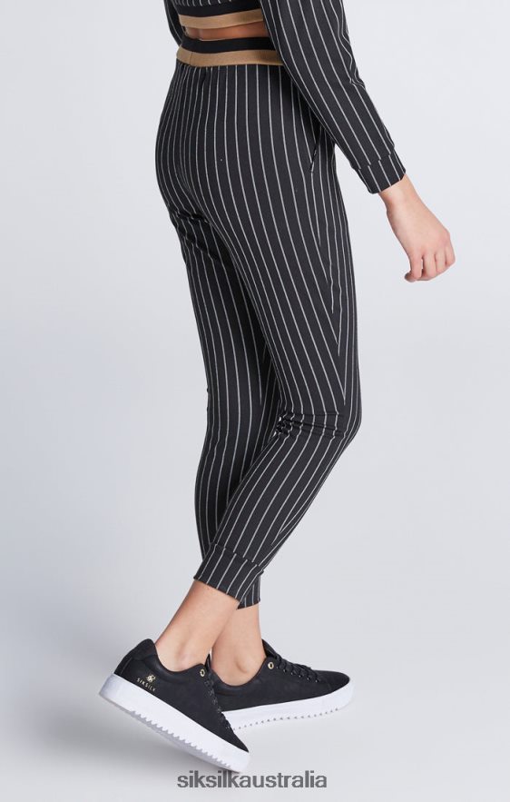 Girls Apparel TB82N337 SikSilk Black Baseball Stripe Cropped Hoodie