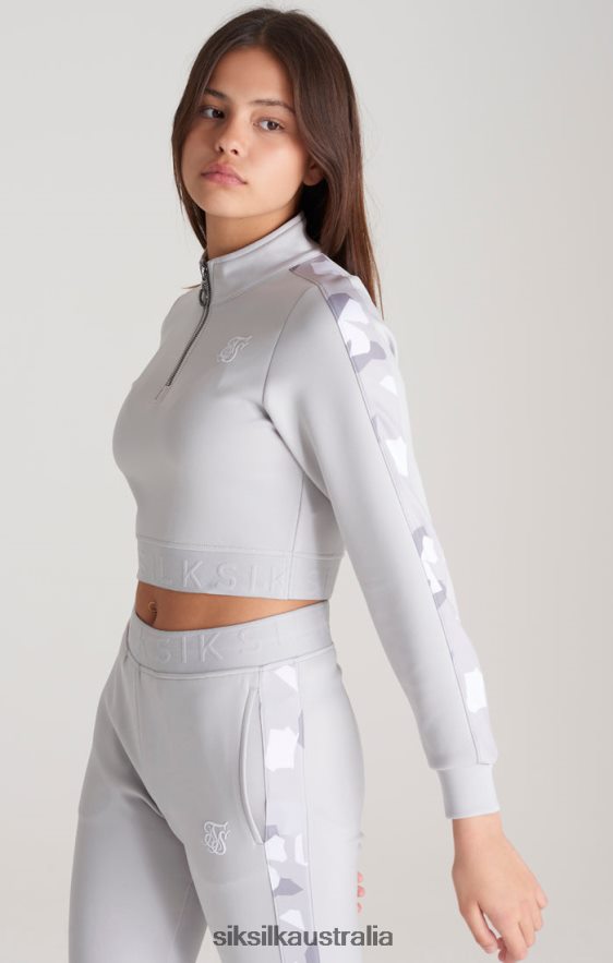 Girls Apparel TB82N338 SikSilk Grey Camo Panelled Track Top