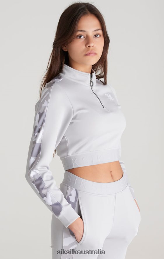 Girls Apparel TB82N338 SikSilk Grey Camo Panelled Track Top