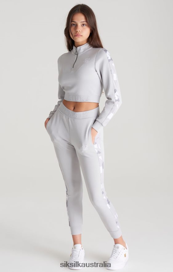Girls Apparel TB82N338 SikSilk Grey Camo Panelled Track Top