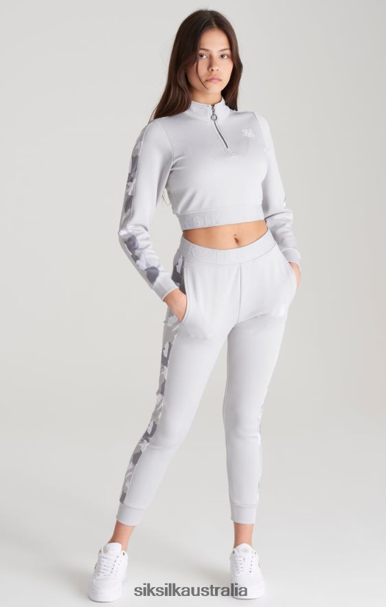 Girls Apparel TB82N338 SikSilk Grey Camo Panelled Track Top