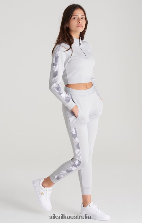 Girls Apparel TB82N338 SikSilk Grey Camo Panelled Track Top